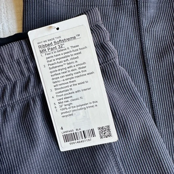 Lululemon Softstreme Mid Rise Ribbed Pant - Picture 4 of 6